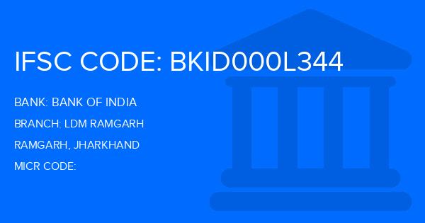 Bank Of India (BOI) Ldm Ramgarh Branch IFSC Code