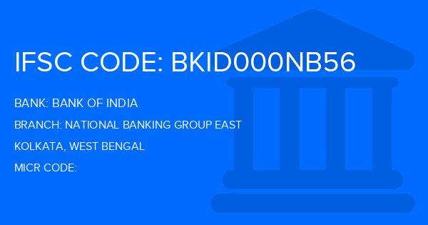Bank Of India (BOI) National Banking Group East Branch IFSC Code