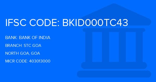 Bank Of India (BOI) Stc Goa Branch IFSC Code