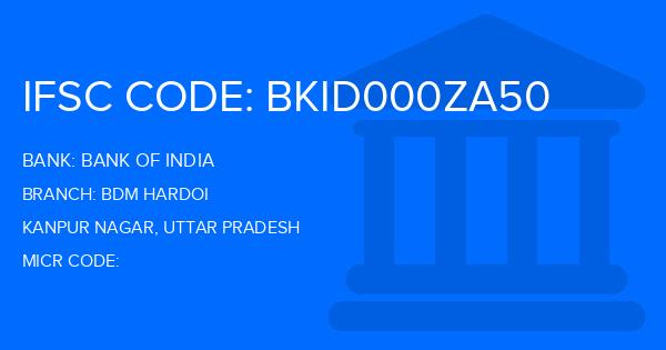 Bank Of India (BOI) Bdm Hardoi Branch IFSC Code
