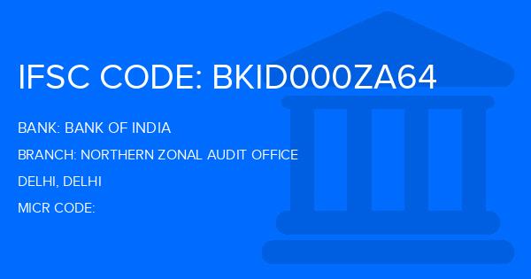 Bank Of India (BOI) Northern Zonal Audit Office Branch IFSC Code