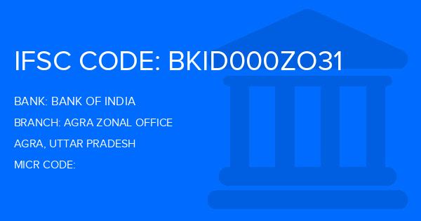 Bank Of India (BOI) Agra Zonal Office Branch IFSC Code