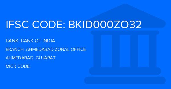 Bank Of India (BOI) Ahmedabad Zonal Office Branch IFSC Code