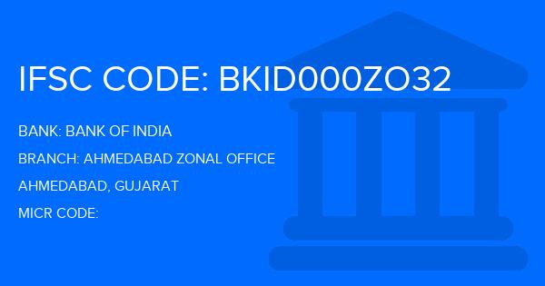 Bank Of India (BOI) Ahmedabad Zonal Office Branch IFSC Code