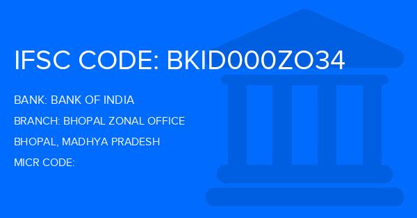 Bank Of India (BOI) Bhopal Zonal Office Branch IFSC Code