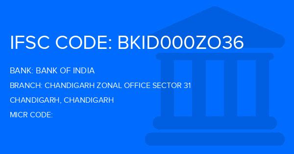 Bank Of India (BOI) Chandigarh Zonal Office Sector 31 Branch IFSC Code