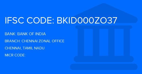 Bank Of India (BOI) Chennai Zonal Office Branch IFSC Code