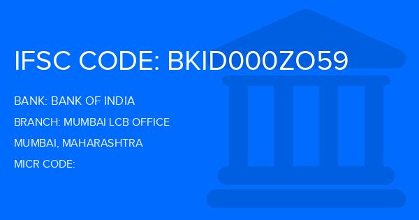 Bank Of India (BOI) Mumbai Lcb Office Branch IFSC Code