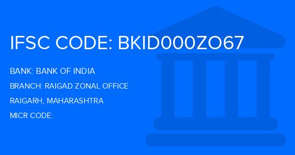 Bank Of India (BOI) Raigad Zonal Office Branch IFSC Code