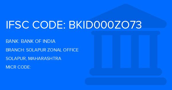 Bank Of India (BOI) Solapur Zonal Office Branch IFSC Code