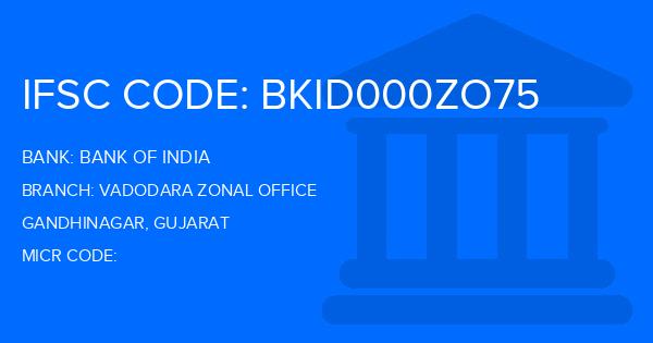 Bank Of India (BOI) Vadodara Zonal Office Branch IFSC Code