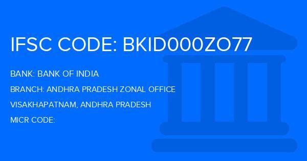 Bank Of India (BOI) Andhra Pradesh Zonal Office Branch IFSC Code