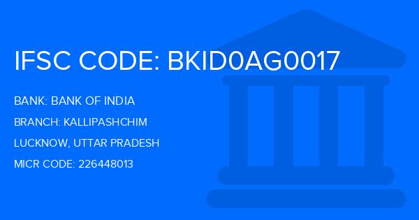 Bank Of India (BOI) Kallipashchim Branch IFSC Code