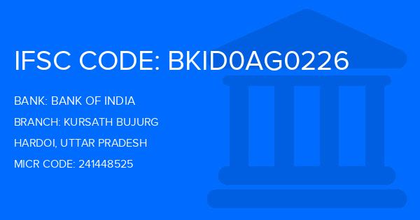 Bank Of India (BOI) Kursath Bujurg Branch IFSC Code