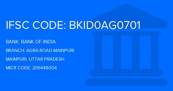Bank Of India (BOI) Agra Road Mainpuri Branch IFSC Code