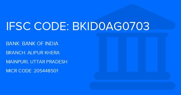 Bank Of India (BOI) Alipur Khera Branch IFSC Code