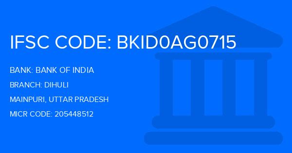 Bank Of India (BOI) Dihuli Branch IFSC Code