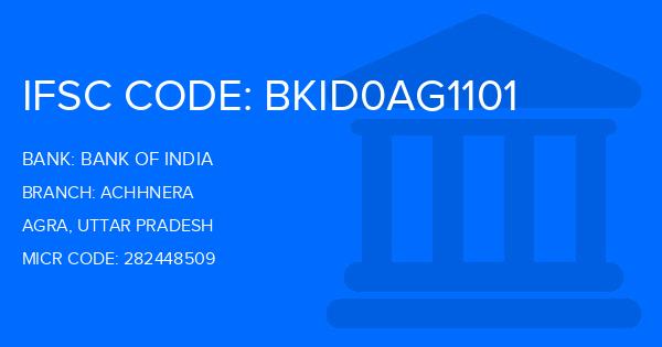Bank Of India (BOI) Achhnera Branch IFSC Code