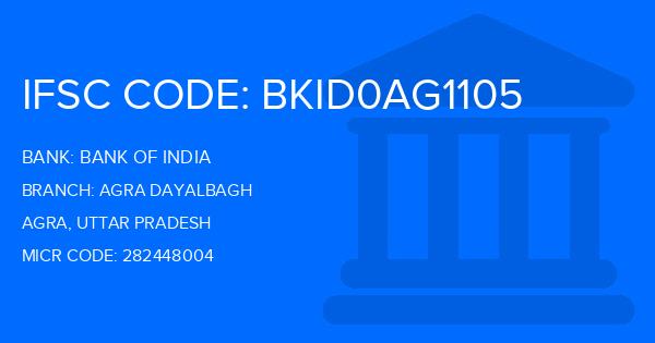 Bank Of India (BOI) Agra Dayalbagh Branch IFSC Code