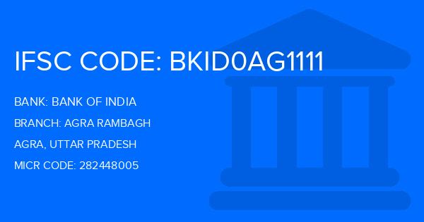 Bank Of India (BOI) Agra Rambagh Branch IFSC Code