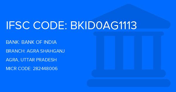 Bank Of India (BOI) Agra Shahganj Branch IFSC Code
