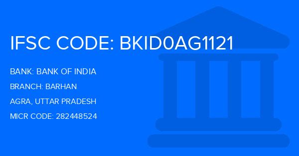 Bank Of India (BOI) Barhan Branch IFSC Code
