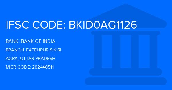Bank Of India (BOI) Fatehpur Sikiri Branch IFSC Code