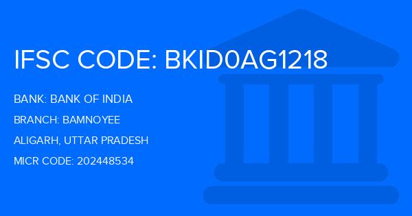 Bank Of India (BOI) Bamnoyee Branch IFSC Code