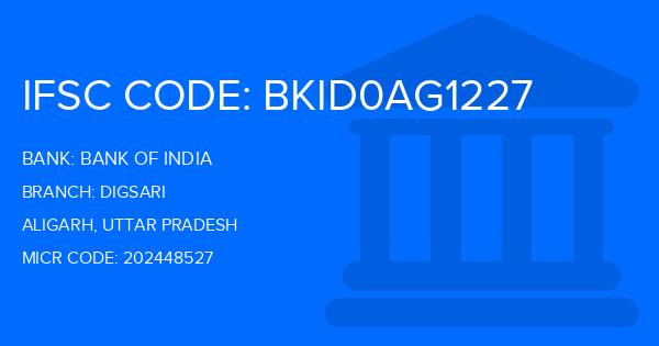 Bank Of India (BOI) Digsari Branch IFSC Code