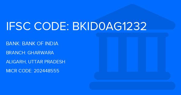 Bank Of India (BOI) Gharwara Branch IFSC Code