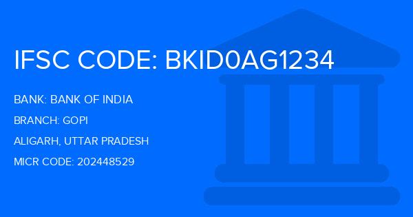 Bank Of India (BOI) Gopi Branch IFSC Code