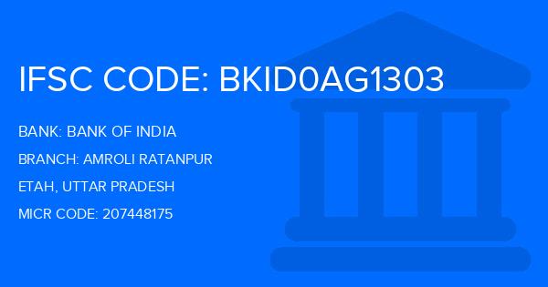 Bank Of India (BOI) Amroli Ratanpur Branch IFSC Code