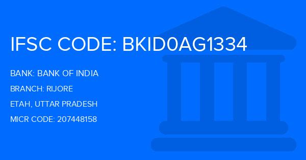Bank Of India (BOI) Rijore Branch IFSC Code