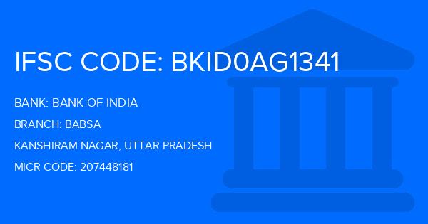 Bank Of India (BOI) Babsa Branch IFSC Code