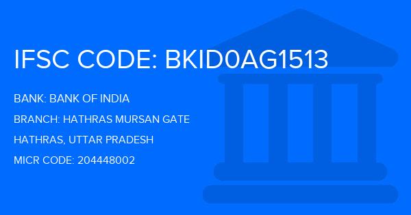 Bank Of India (BOI) Hathras Mursan Gate Branch IFSC Code