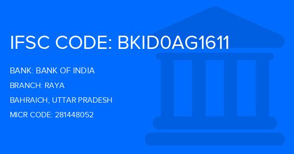 Bank Of India (BOI) Raya Branch IFSC Code