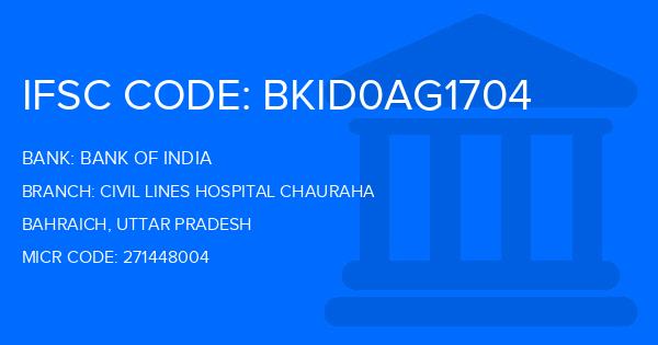 Bank Of India (BOI) Civil Lines Hospital Chauraha Branch IFSC Code