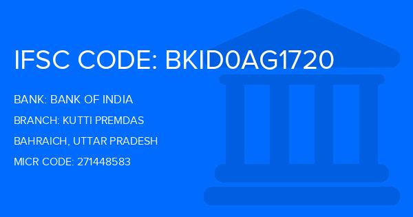 Bank Of India (BOI) Kutti Premdas Branch IFSC Code