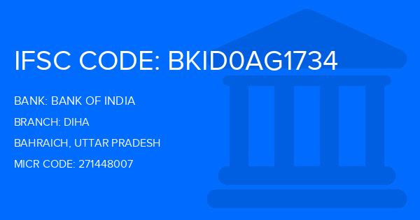 Bank Of India (BOI) Diha Branch IFSC Code