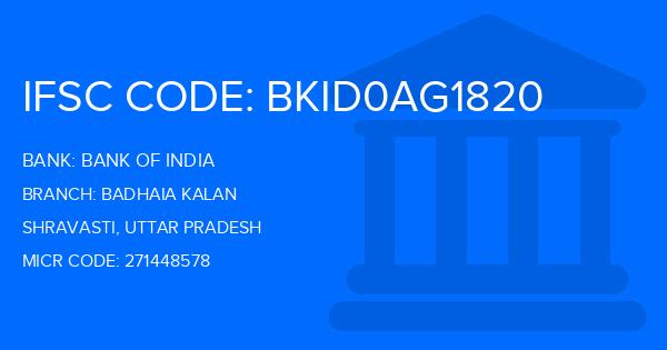 Bank Of India (BOI) Badhaia Kalan Branch IFSC Code