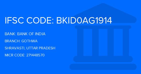 Bank Of India (BOI) Gothwa Branch IFSC Code