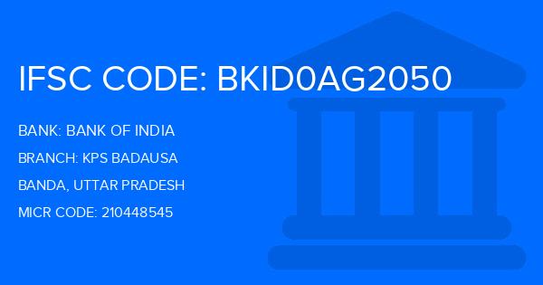 Bank Of India (BOI) Kps Badausa Branch IFSC Code