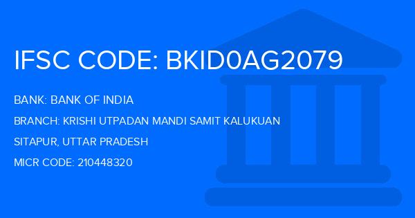 Bank Of India (BOI) Krishi Utpadan Mandi Samit Kalukuan Branch IFSC Code