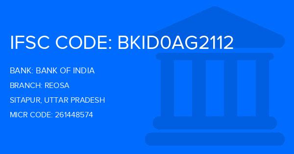 Bank Of India (BOI) Reosa Branch IFSC Code