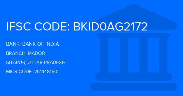 Bank Of India (BOI) Mador Branch IFSC Code