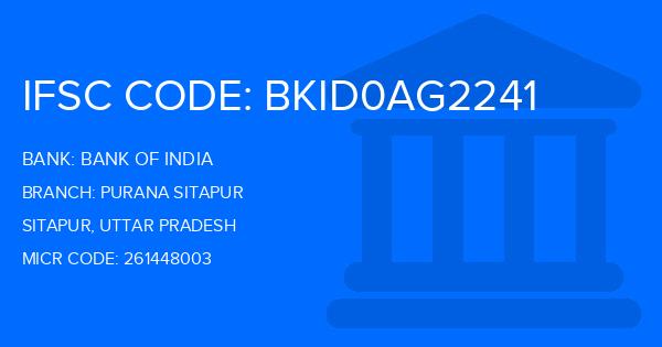 Bank Of India (BOI) Purana Sitapur Branch IFSC Code