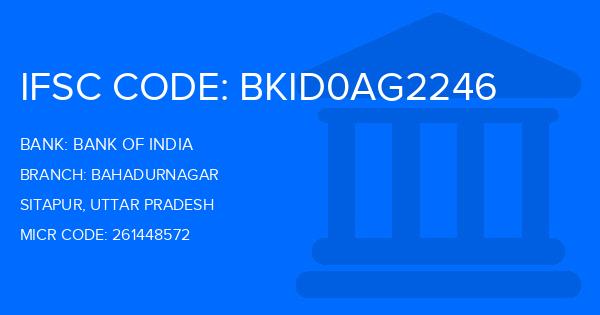 Bank Of India (BOI) Bahadurnagar Branch IFSC Code