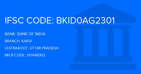 Bank Of India (BOI) Karvi Branch IFSC Code