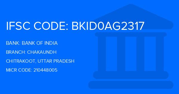 Bank Of India (BOI) Chakaundh Branch IFSC Code