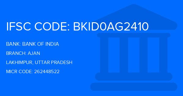 Bank Of India (BOI) Ajan Branch IFSC Code